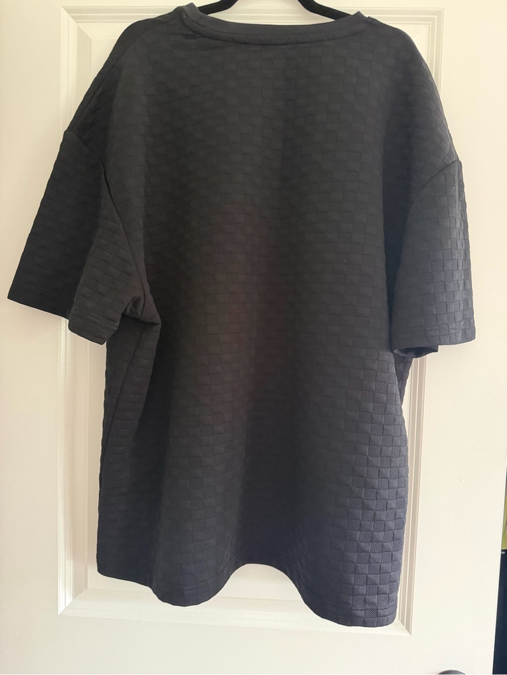Men's Black Textured Short Sleeve Shirt